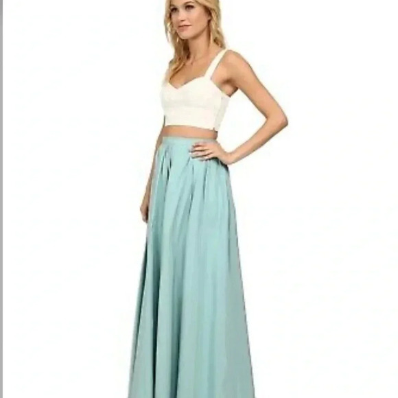 JILL STUART NWT 2 Piece Dress Faille Maxi Ball Skirt Bustier Crop Top - Picture 3 of 9